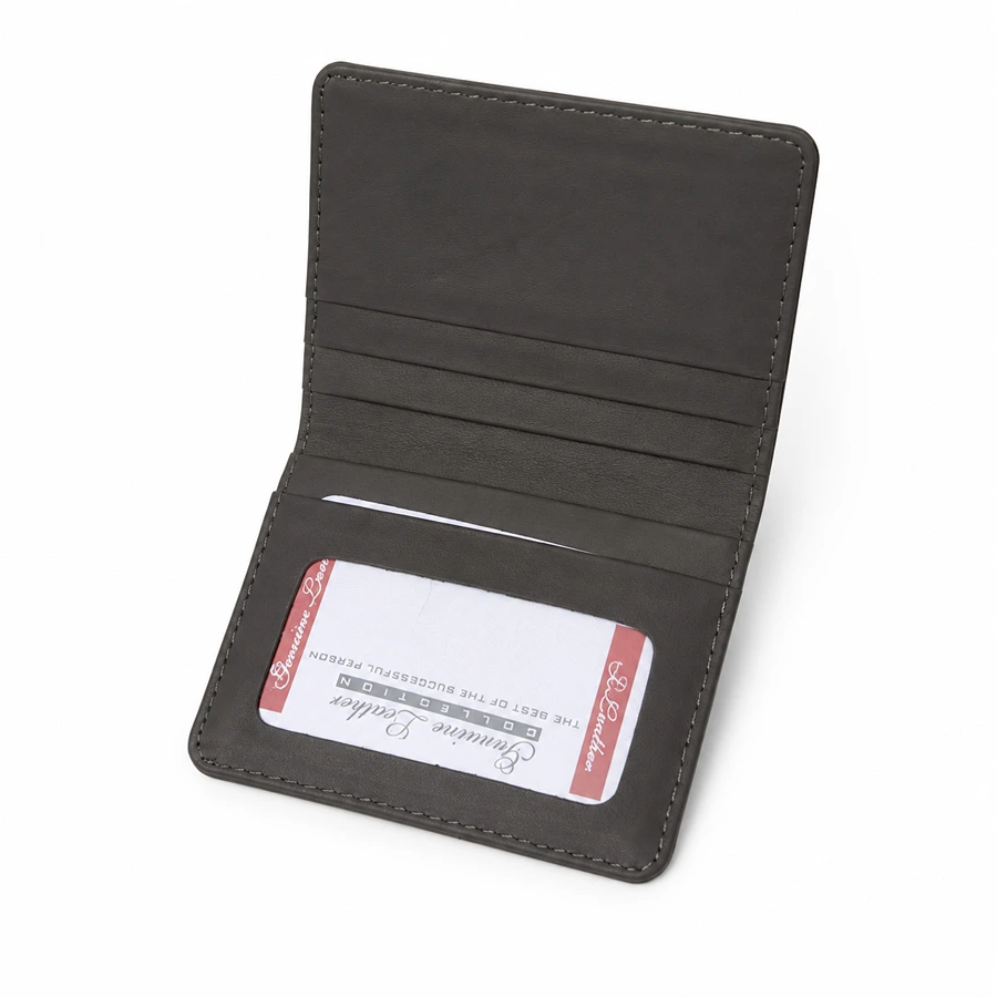 Premium Slim Genuine Leather Wallet with ID Window & Card Slots – Black