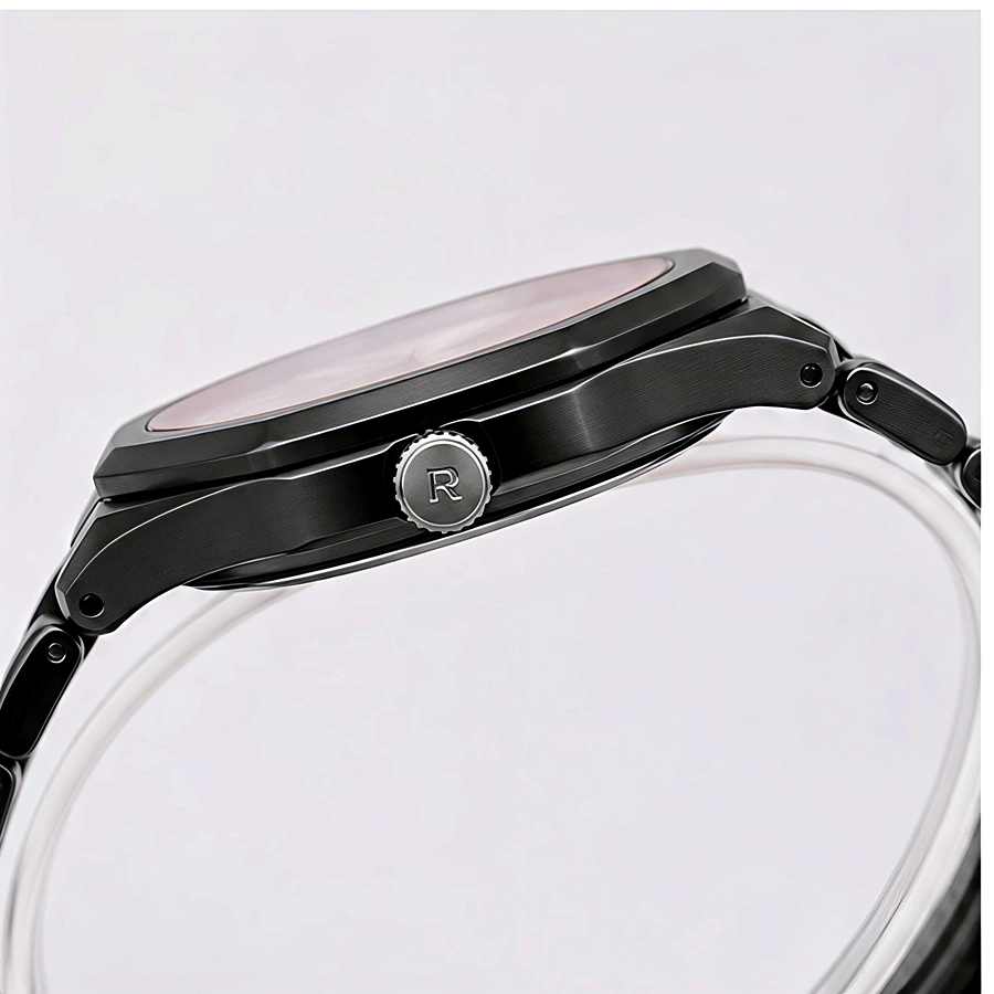 Metal Black Aura Watch with Arabic Numerals & Stainless Steel Bracelet – Premium Men's Watch in Pakistan