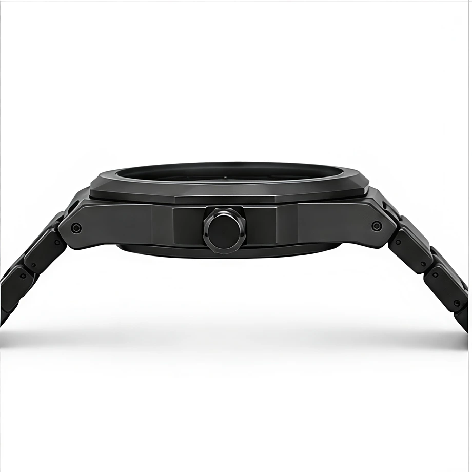 Black Aura Arabic Numerals Watch – All Black Stealth Design with Silicone Strap