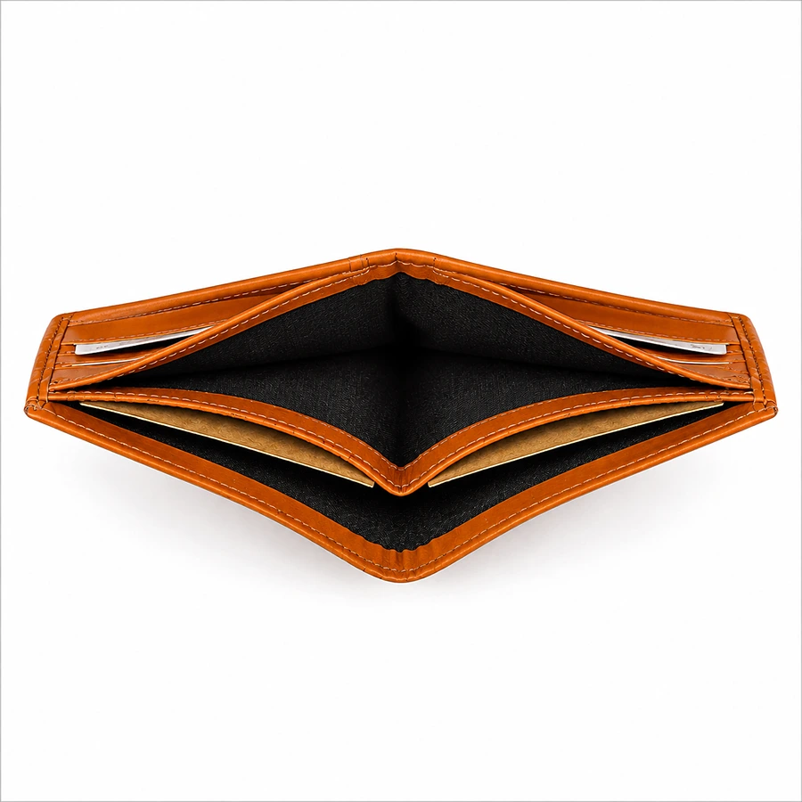 Premium Genuine Leather Wallet for Men – Slim Bifold with 6 Card Slots & Cash Compartment
