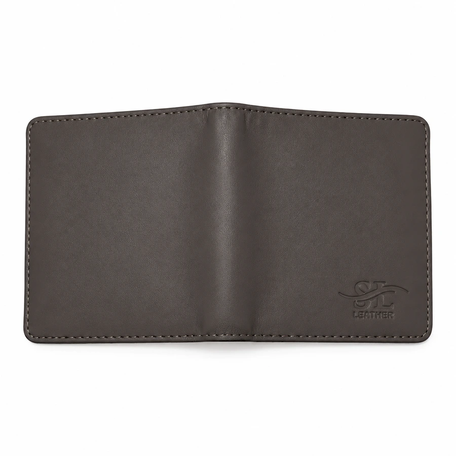 Premium Slim Genuine Leather Wallet with ID Window & Card Slots – Black